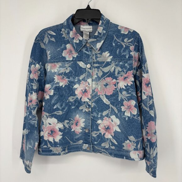 Alfred Dunner Shenandoah Valley Long Sleeve Distressed Floral Jacket Sz PL NWT - Picture 2 of 5